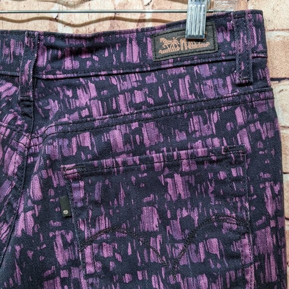Levi's Mid Rise Skinny Purple and Blue Abstract Jeans Size 12M  W31 L32 - Picture 8 of 15
